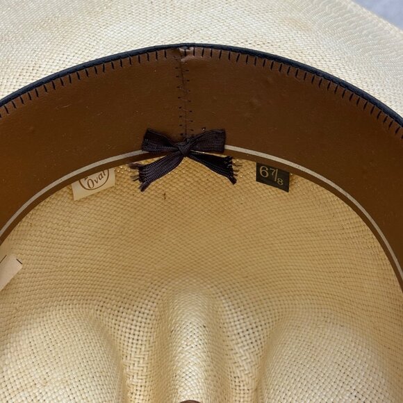 Resistol 4X Shantung Panama Straw Cowboy Hat Self Conforming, Sz 6 7/8 Long Oval main image 5